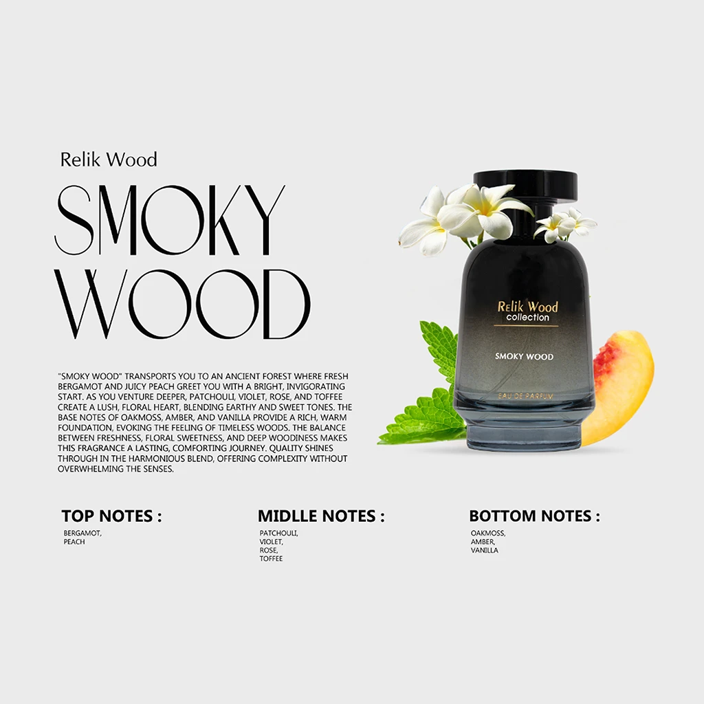 Relik Smoky Wood Eau De Parfum for Men - 100ml - Image 2